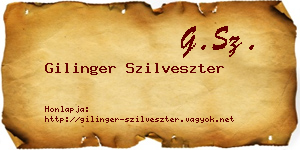 Gilinger Szilveszter névjegykártya